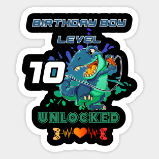 Birthday Boy Level 10 Unlocked Sticker